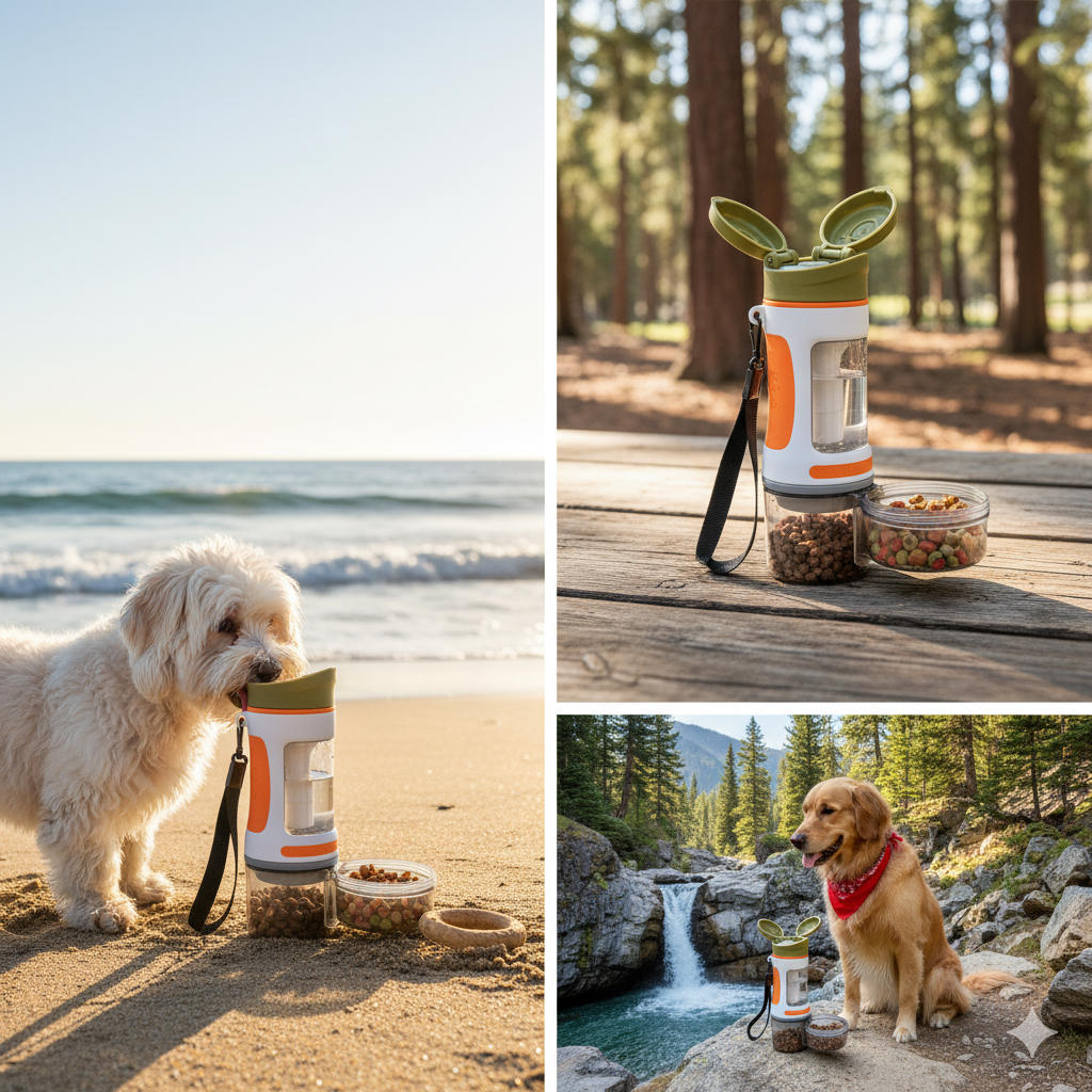 Never Go Thirsty or Hungry: Your Dog's All-in-One Adventure Bottle
